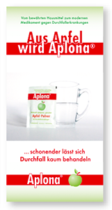 Download Flyer: Aus Apfel wird Aplona® gegen Durchfall